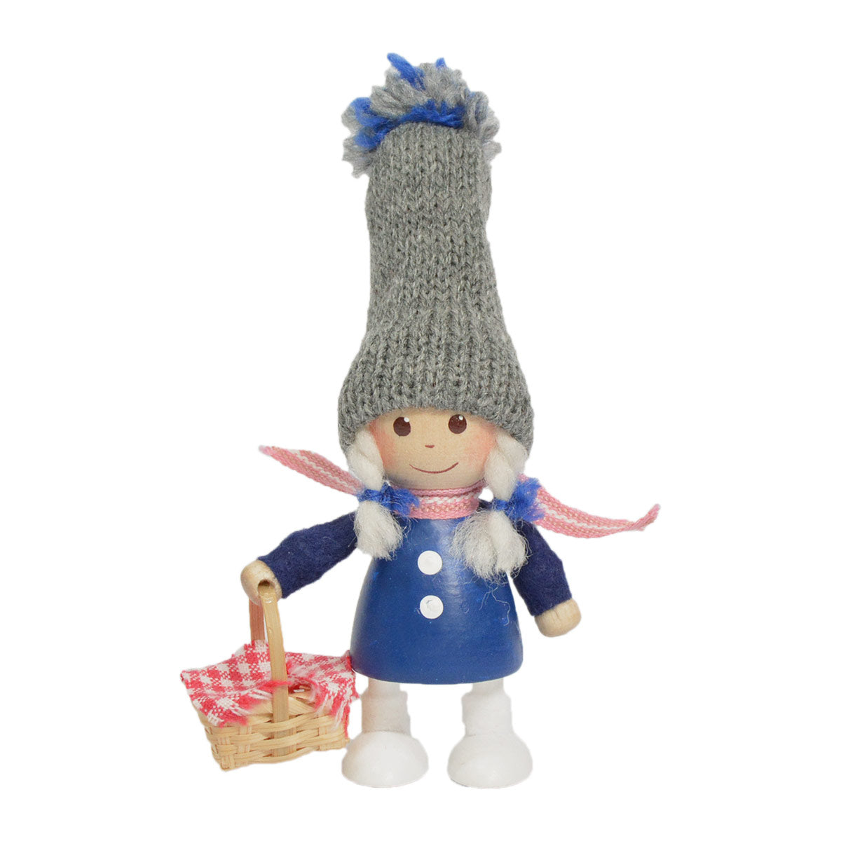 NORDIKA nisse ノルディカ ニッセ クリスマス 木製人形 (かごを持った青いコートの女の子)