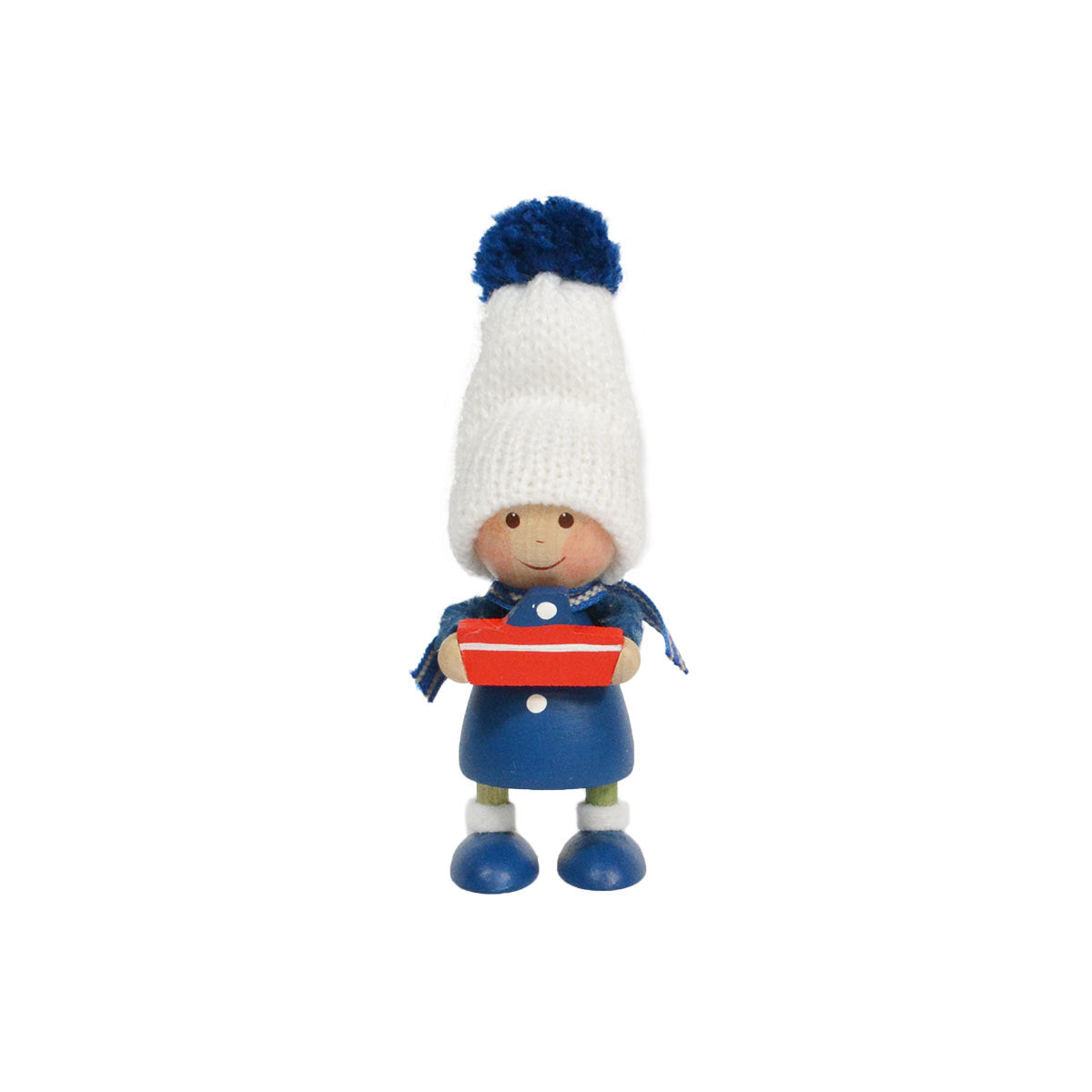 NORDIKA nisse ノルディカ ニッセ クリスマス 木製人形 (小舟を持った青いコートの男の子)