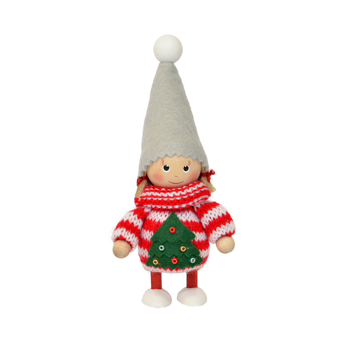 NORDIKA nisse ノルディカ ニッセ クリスマス 木製人形（ニットセーター女の子（ツリー））｜北欧雑貨