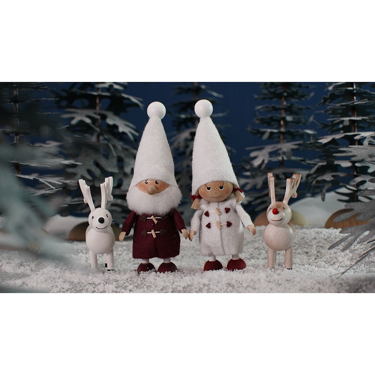 NORDIKA nisse ノルディカ ニッセ クリスマス 木製人形（ ダッフルコートを着た女の子 / 星に願いを )