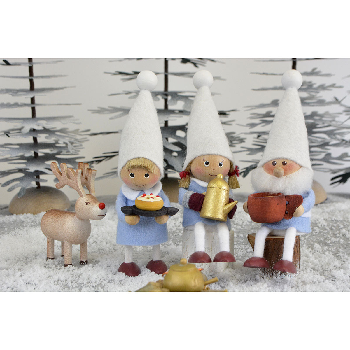 NORDIKA nisse ノルディカ ニッセ クリスマス 木製置物（お座り人形用丸太台 / スノーホワイト ）