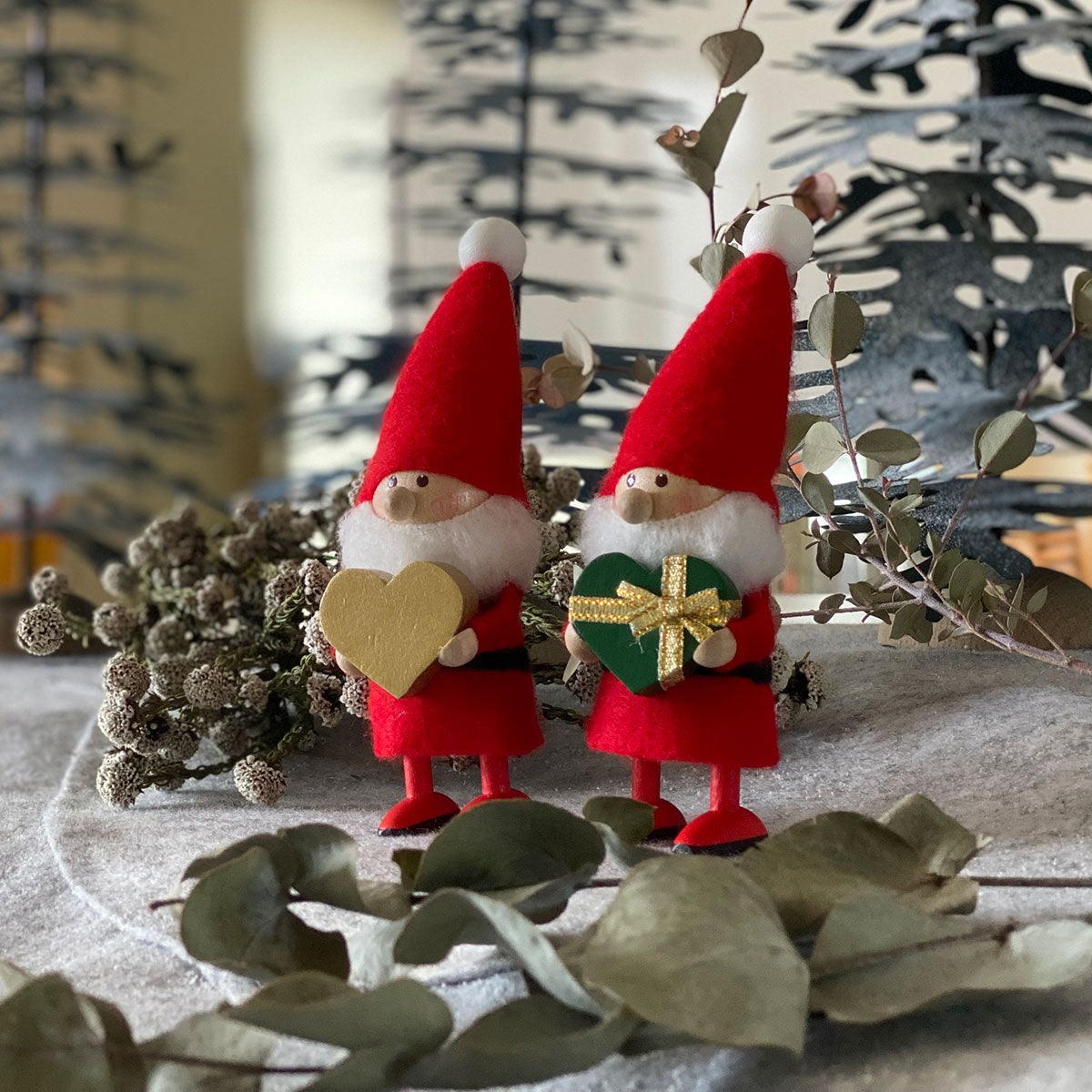 NORDIKA nisse ノルディカ ニッセ クリスマス 木製人形（ ハートフルサンタ / ゴールド )｜北欧雑貨