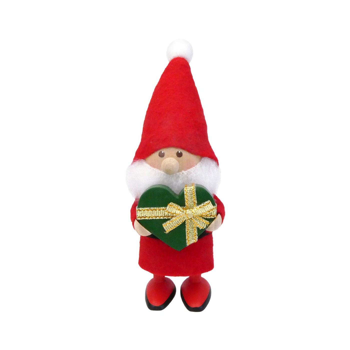 NORDIKA nisse ノルディカ ニッセ クリスマス 木製人形（ ハートフルサンタ / グリーン×ゴールド )｜北欧雑貨