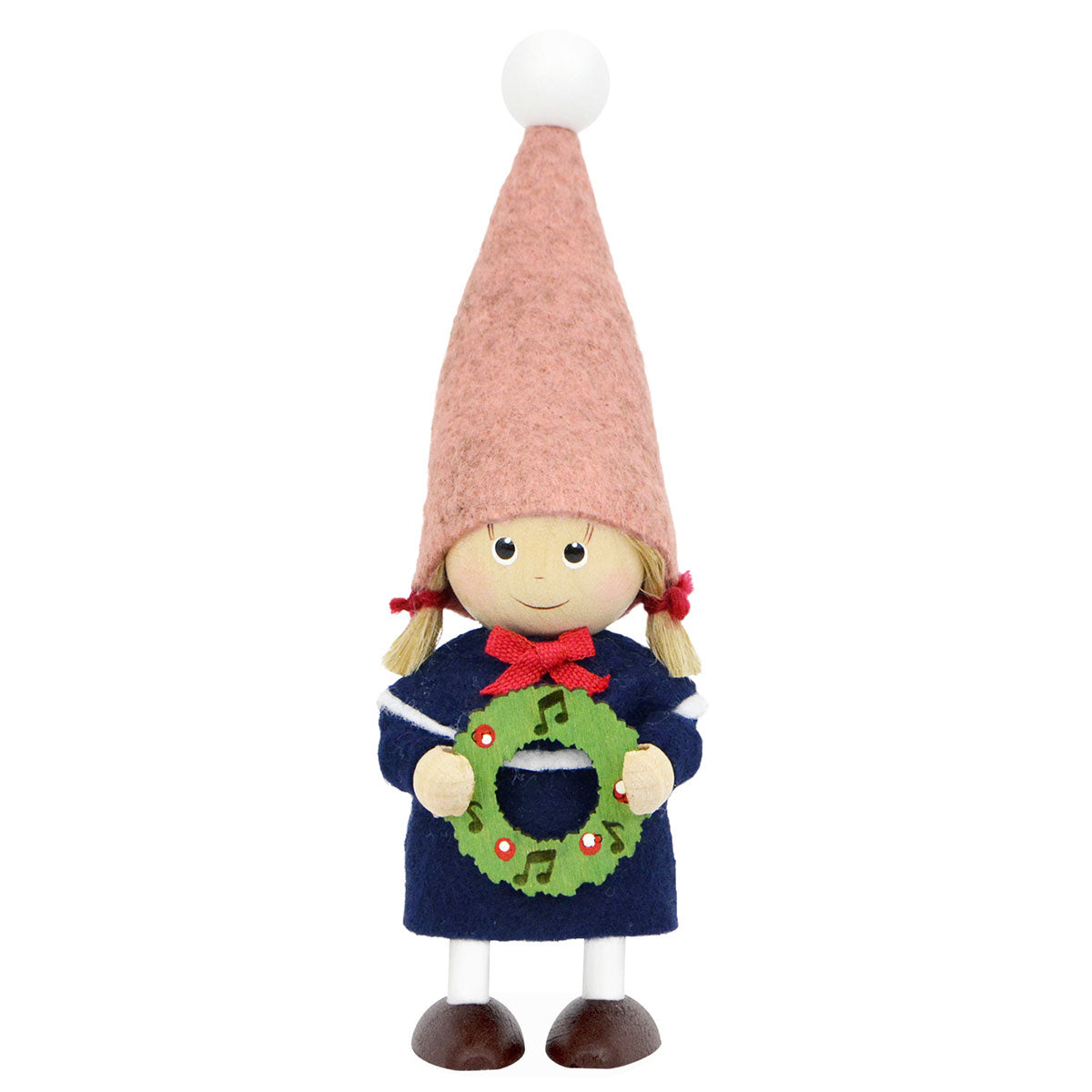 NORDIKA nisse ノルディカ ニッセ クリスマス 木製人形 ( リースを持った女の子 / ハーモニー )