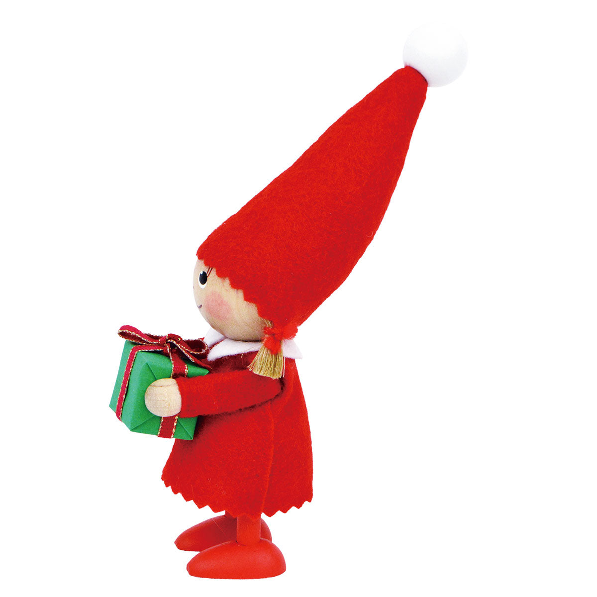 NORDIKA nisse ノルディカ ニッセ クリスマス 木製人形 ( プレゼントを持った女の子 / グリーン )
