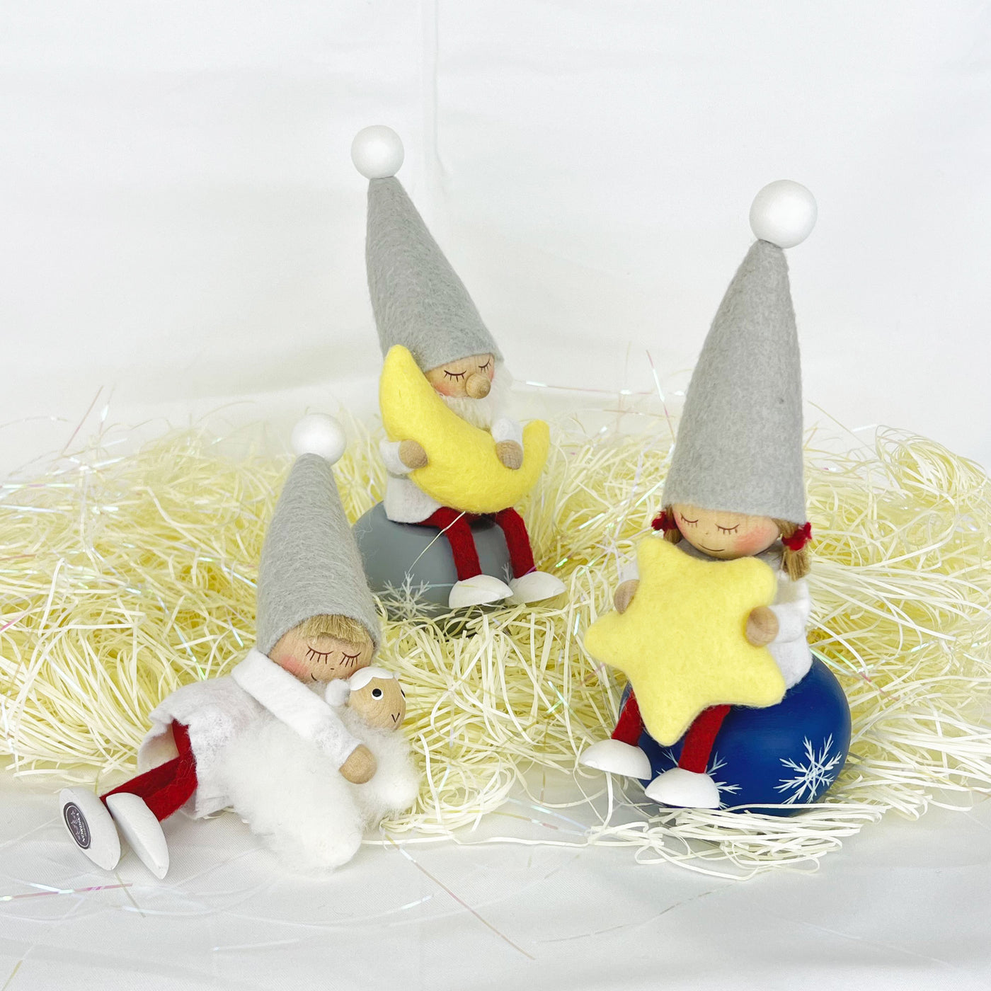 NORDIKA nisse ノルディカ ニッセ クリスマス 木製人形 ( スツール / スノーフレーク / ブルー )