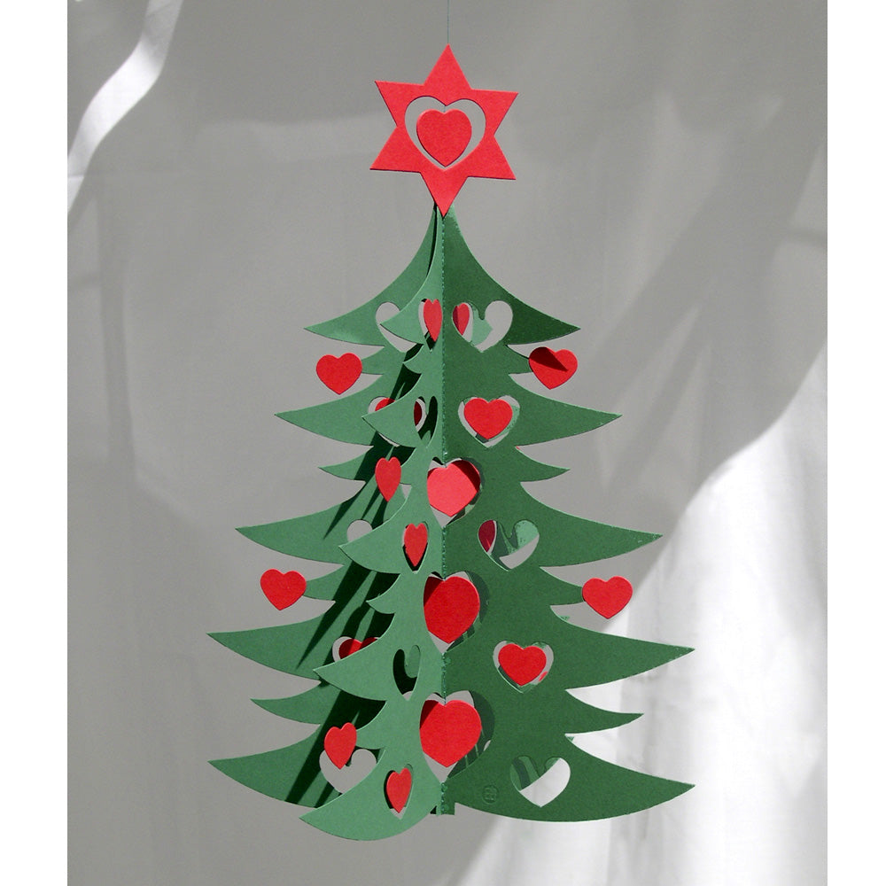 Livingly リビングリー ペーパーモビール ( ハートのクリスマスツリー