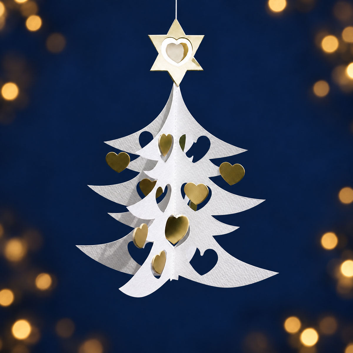 Livingly リビングリー ハートのクリスマスツリー（Ｍ） ( ホワイト／ゴールド )