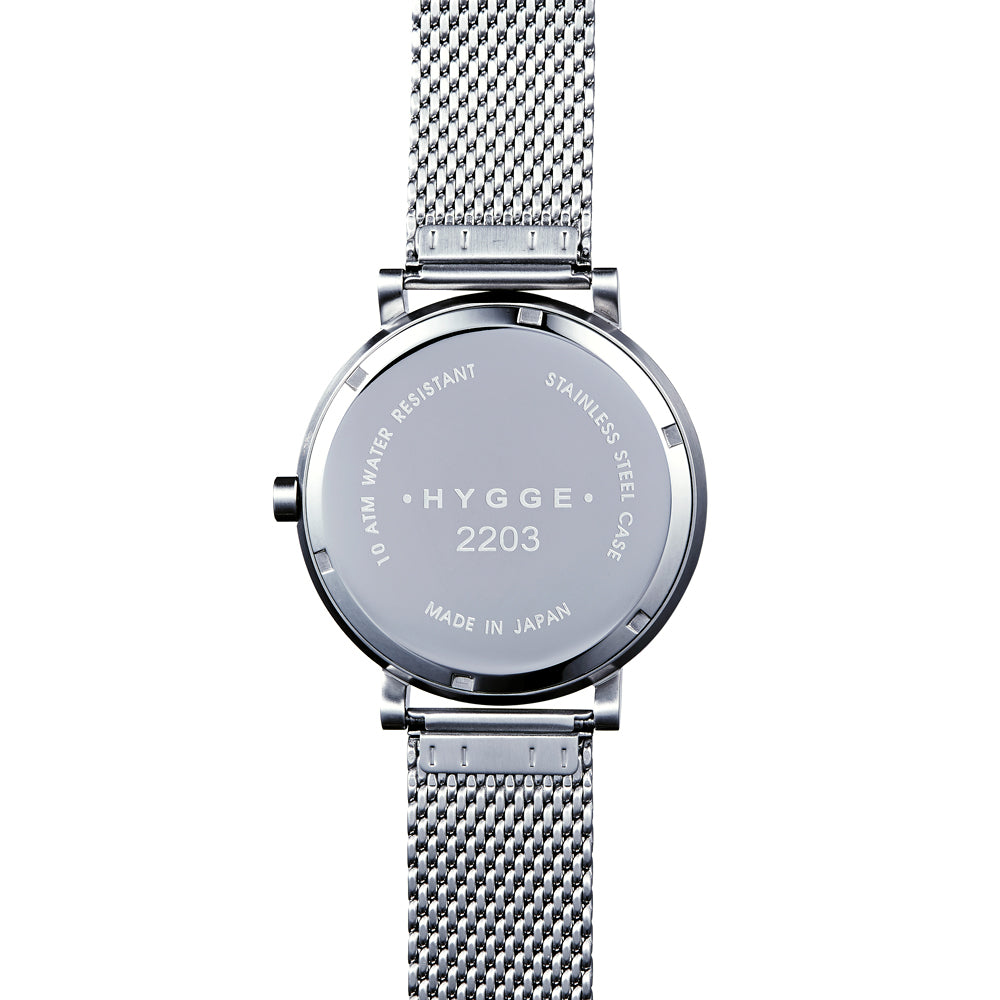 HYGGE Watches ヒュッゲウォッチズ 2203 SERIES WATCH ( MESH / Black dial / Silver case )