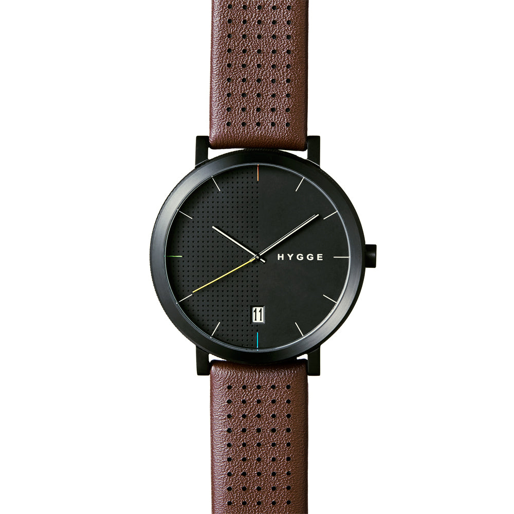 HYGGE Watches ヒュッゲウォッチズ 2203 SERIES WATCH ( Brown LEATHER / Black dial / Black case )