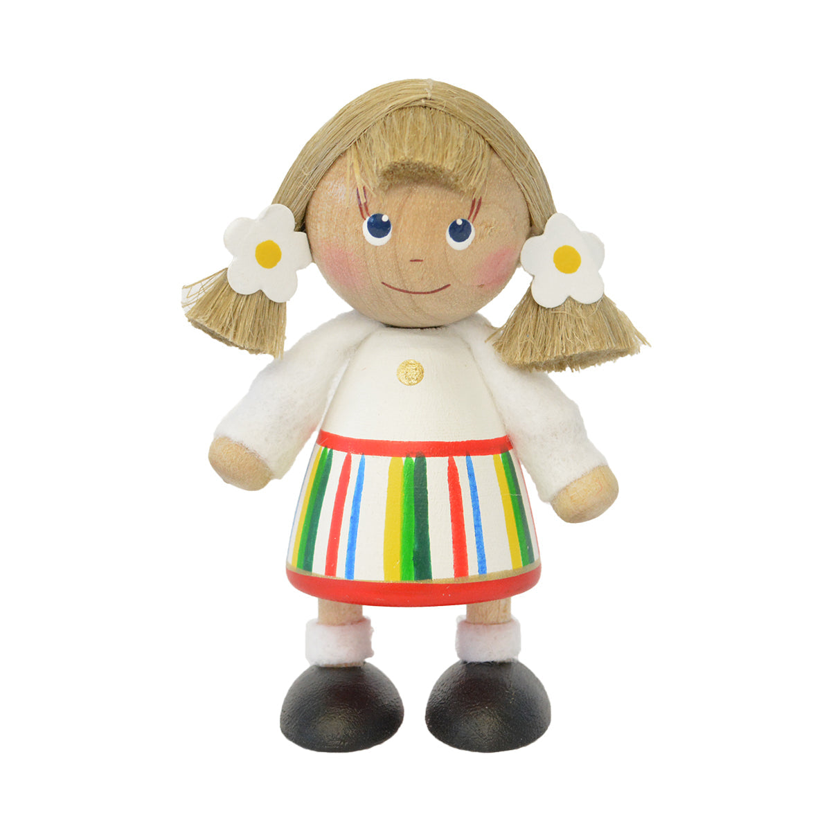 NORDIC GIFT ノルディック・ギフト 木製人形 民族衣装の女の子( ホワイト×ホワイト / レッド / グリーン )