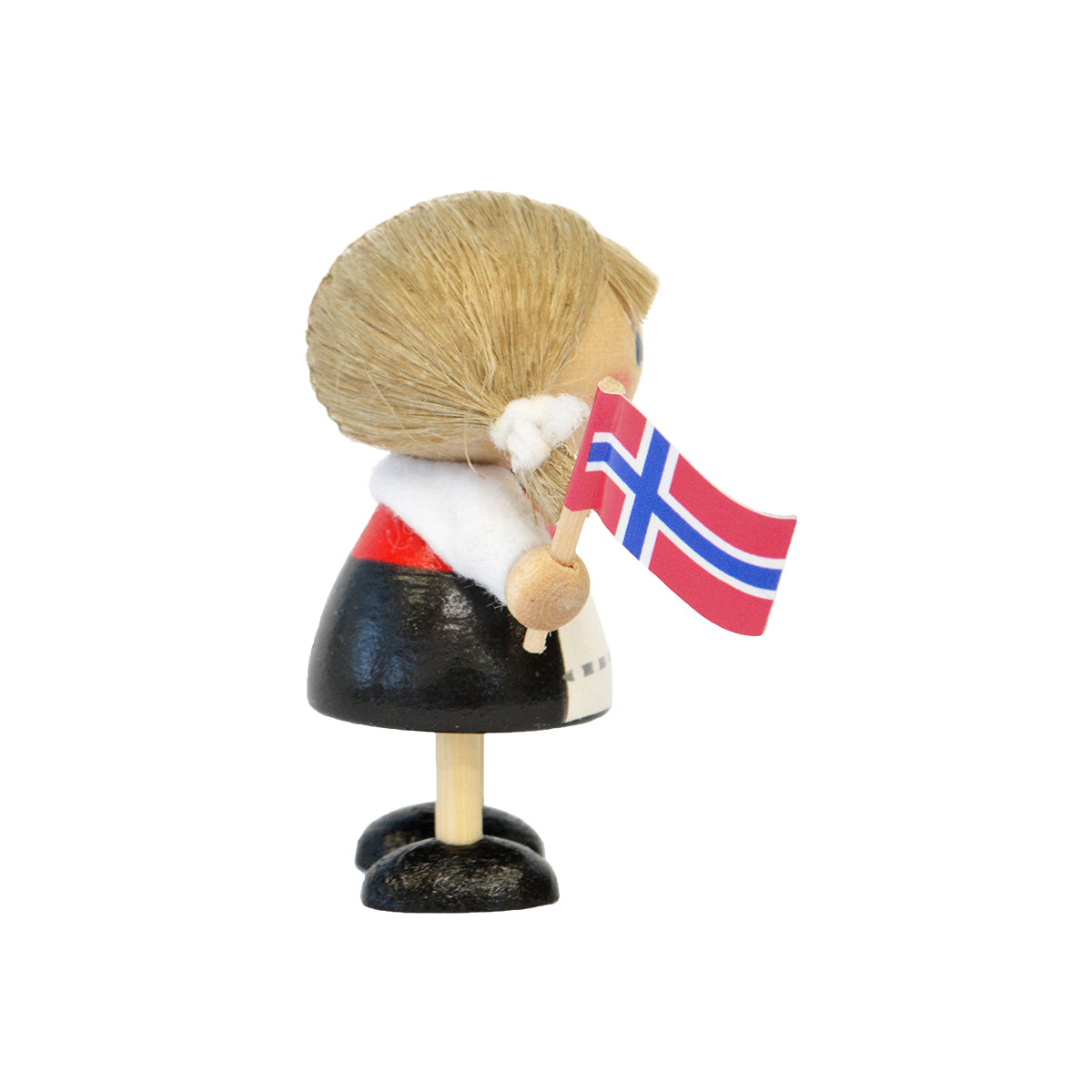 NORDIC GIFT ノルディック・ギフト 木製人形ノルウェーフラッグを持っ